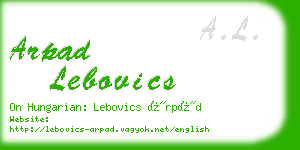 arpad lebovics business card